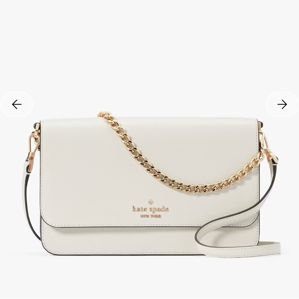Kate Spade Cream Crossbody Bag with Gold Chain